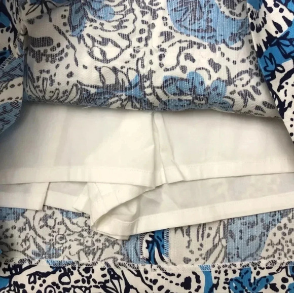 Lilly Pulitzer Marigold Skort Ariel Blue Hippy Shake White Lace Mini - Picture 8 of 10